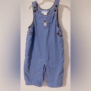 Janie & Jack Vintage Corduroy Snowman Overall Romper